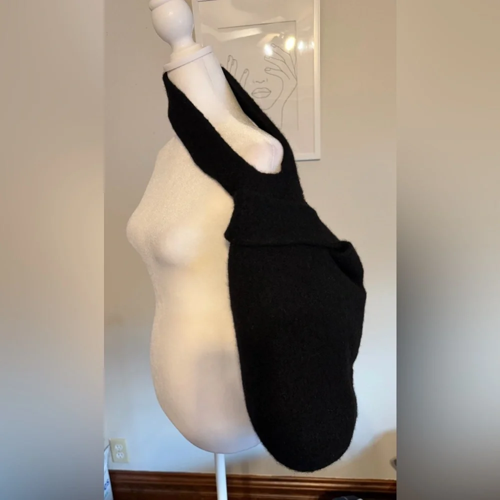 Handmade Black Wrap Hobo Bag